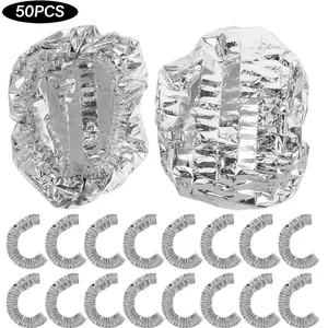 50PCS Aluminum foil heat-retaining cover for home dining tables and food containers; kitchen freshness preservation and insulation; aluminum foil
