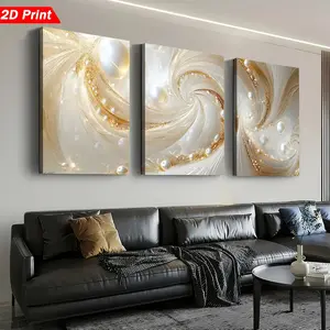 Affordable Luxury Style Pattern Wooden Frame Canvas Painting, Set of 3 Modern Art Wall Decorations, Home Living Room Bedroom Office Decorative Painting