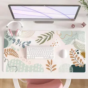 Minimalist Large Mouse Pad, Abstract Botanical Waterproof Desk Mat, Boho Computer Gaming Mouse Pad, XL Full Desk Mousepad Non Slip Writing Pad for School Office Home 24" x 14"