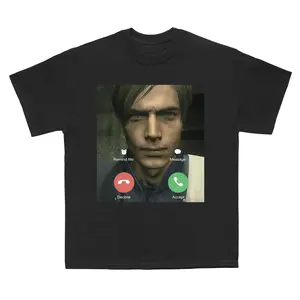 Leon Kennedy Facetime Meme T-Shirt, Leon S.Kennedy Vintage Resident Evil Shirt, Gift For Gaming Lovers Casual Clothing Fabric Menswear Sweatshirts