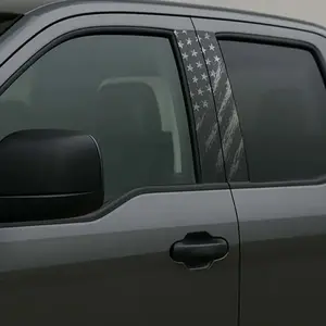 2 Pack Car B Pillar Decal Stickers – American Flag Vinyl Wrap for Side Door Center Pillar Trim Decoration, Waterproof Exterior Car Styling