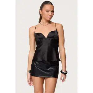 Jema Cupped Satin Effect Top