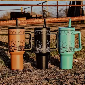 Black 40oz Stainless Steel Tumbler - Portable Drinkware for Mugs and Bottles , Bottled, Water Bottles