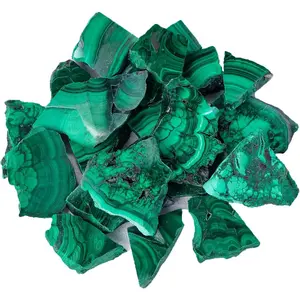 Healing Crystal Natural Malachite Raw Stone 0.25lb Irregular Malachite Polished SlicesMeditation Yoga Outdoor Indoor Home Decoration Tank Fountain