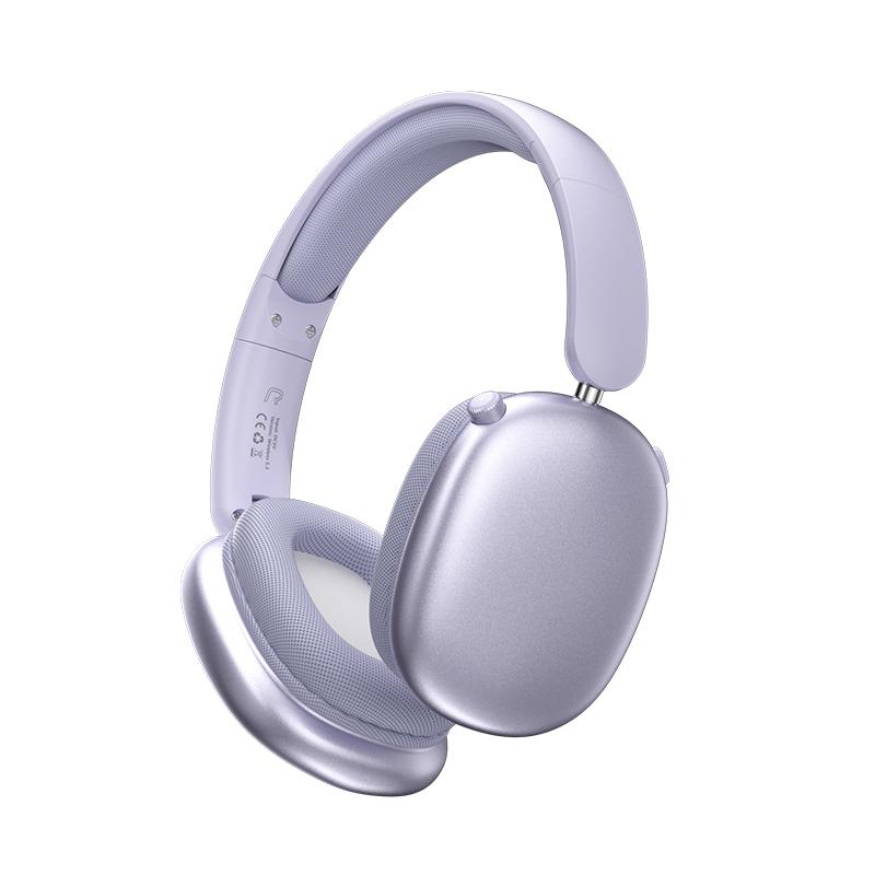 Wireless Bluetooth Headphones, Over-Ear, Hi-Res Audio, 48H Battery Life, Foldable, Mic for iOS/PC headphones Android Memory Headset, Earbud Electronic, Purple