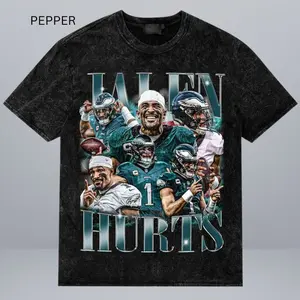 Jalen Hurts Graphic Tee - Football Shirt, Classic 90s Graphic Tee, Unisex, Vintage Bootleg, T-Shirt, Fan Gift, Menswear Womenswear Top