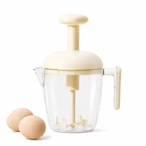 Manual Press Egg Beater with Filter – Multi-Function Hand Push Mixer for Eggs, Coffee, Milkshake & Salad Dressing