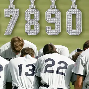 A-Z Initials and 1-0 Number Necklaces for Boys and Girls - Alphanumeric Pendants with Moissanite Chain and 999 Rosary Necklace for Women safetypinnecklace