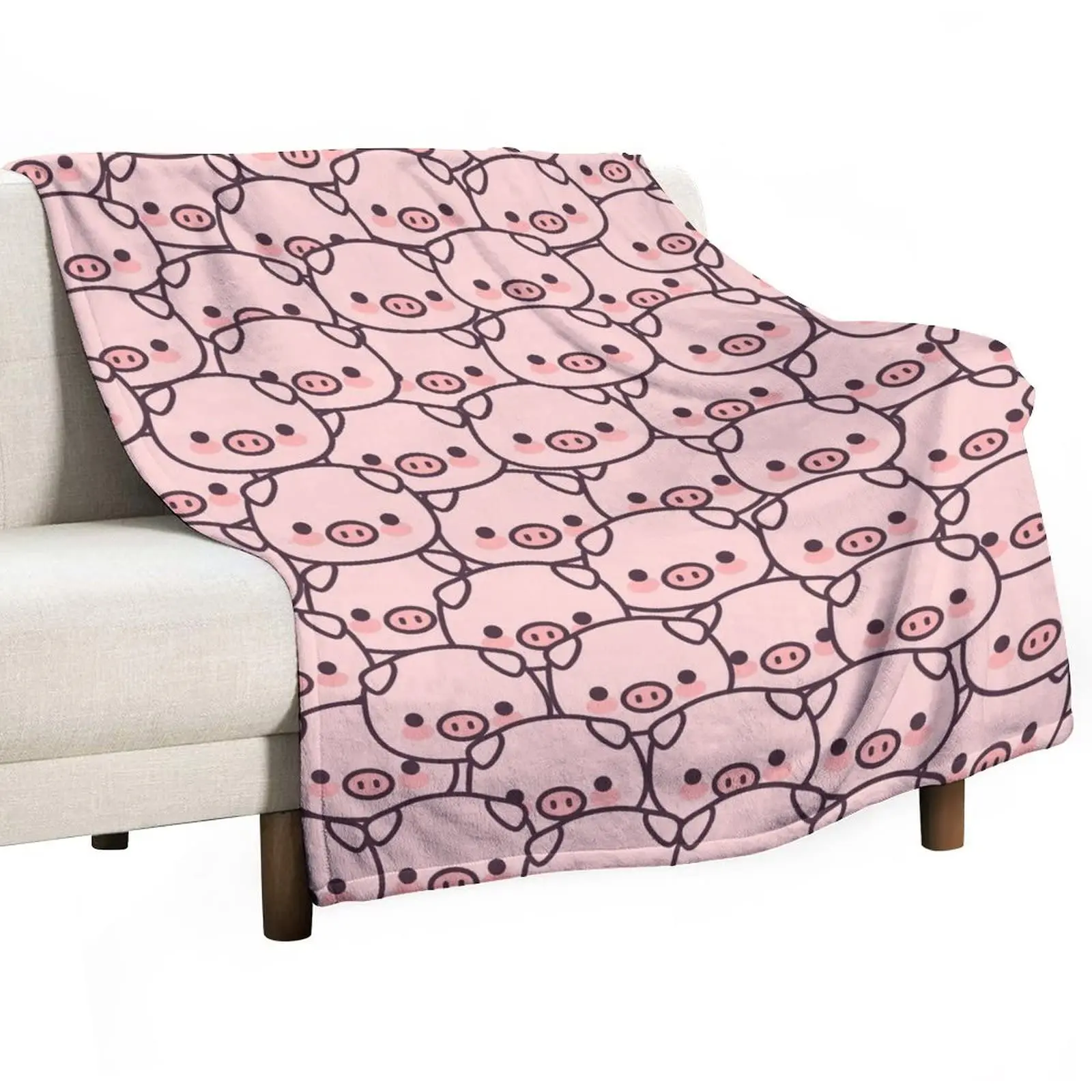 Pig Pattern Blanket Gifts, 40x50 Flannel Fleece Throw Blanket Soft for Girls Boys Adults, Lightweight, Comfortable, Warm Cute for Bed Couch