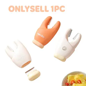 Two-In-One Crab Claw Garlic Peeler and Ginger Scraper, Magnetic Garlic Press, Handled Kitchen Tool, Home Use, Small Kitchen Tools
