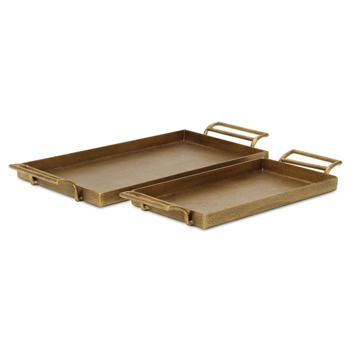Cheungs 6013-2GD 2 Piece Khilov Gold Cast Iron Tray Set