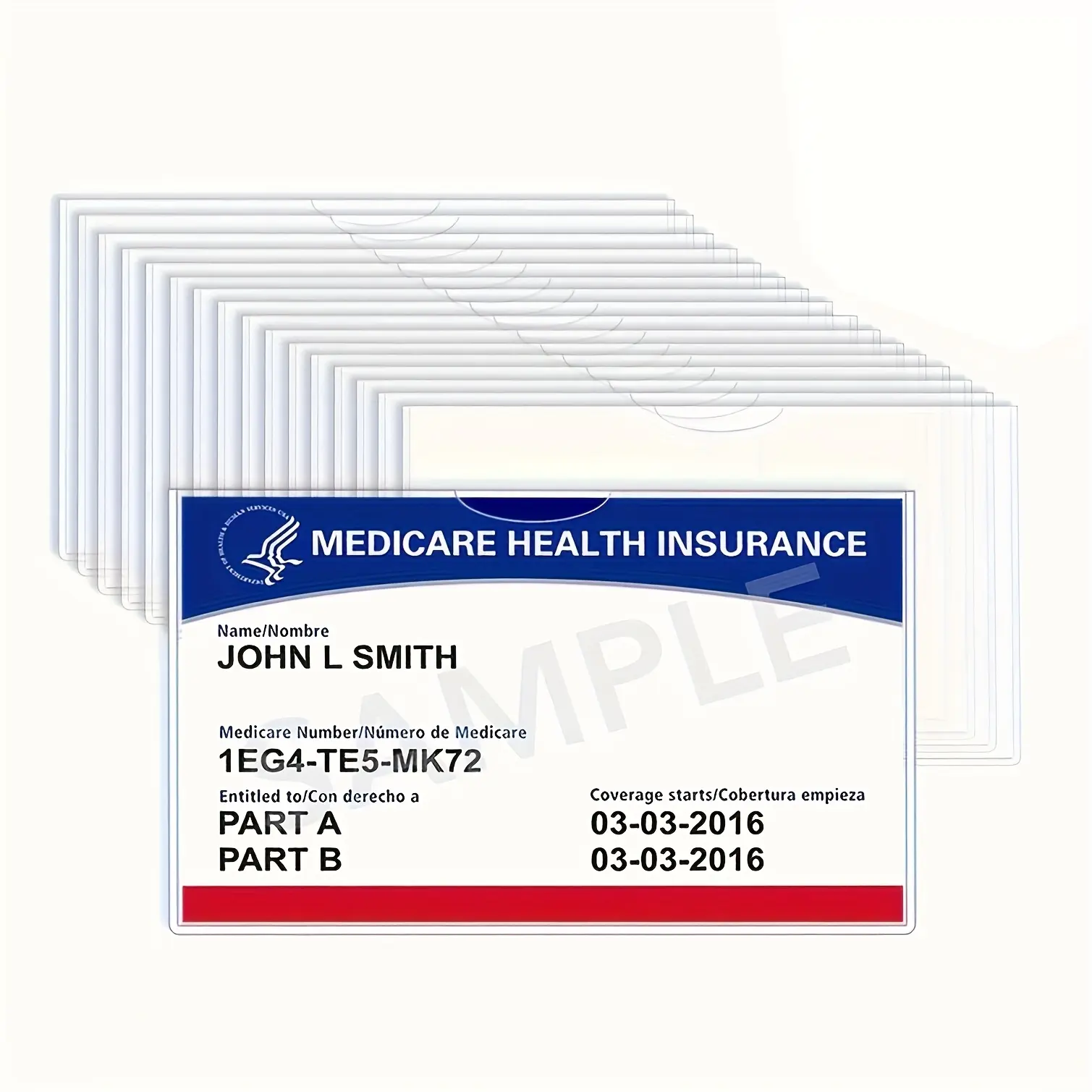 New Medicare Card Holder Protector Sleeves, Social Security Card Protector, 12Mil Clear Waterproof Medical Card Holder for Credit Card, Business Card, New Medicare