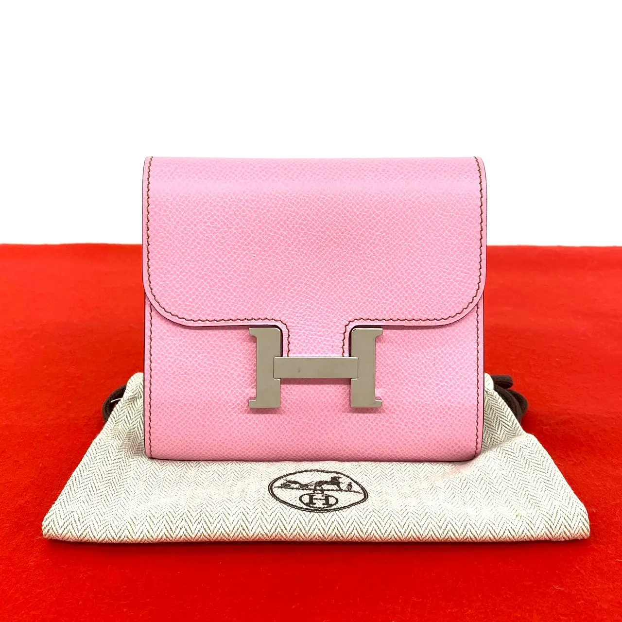 Pre-owned HERMÈS Calfskin Small Leather Goods Hermes Constance Compact leather wallet