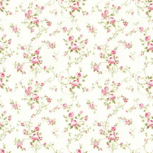 Floral Pink Cottage Gardens Pattern 11 Quilting Cotton Fabric