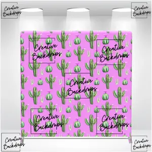 Cactus Pink Theme Background Backdrops