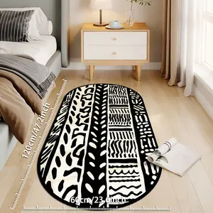 African Tribal Pattern Rug, Soft Velvet Carpet for Entryway Living Room Bedroom, Non-Slip, High-Definition Print, Indoor Outdoor Use