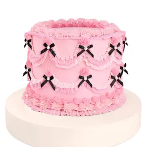 BLACK & PEARL BOW CAKE TOPPERS