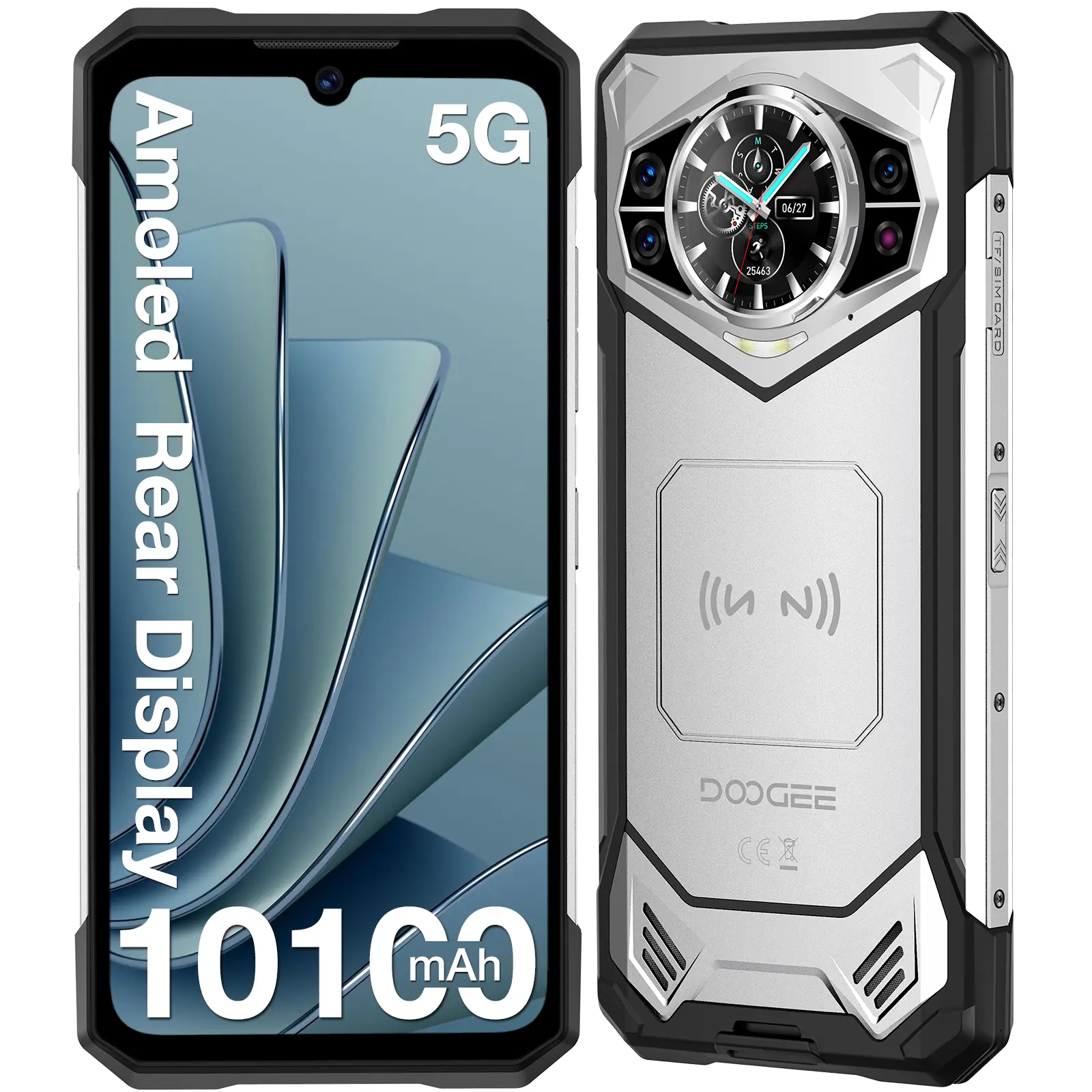 DOOGEE S200 5G Ruggedphon,unlocked,6.72 Inch,12GB RAM 256GB ROM,10100mAh,100MP AI Main Camera,Cellphone NFC,Smartphone Fingerprint