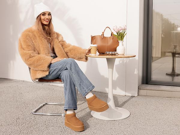 Dream Pairs FuzzyClassic Women’s Mini Platform Winter Ankle Boots – Genuine Suede, Memory-Foam Cushion, Lightweight Anti-Slip Sole Dream Pairs FuzzyClassic Women’s Mini Platform Winter Ankle Boots – Genuine Suede, Memory-Foam Cushion, Lightweight Anti-Slip Sole