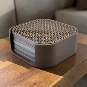 Modularo Studio - Modern Coaster Set with Holder | Geometric Home Decor