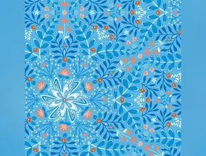 Flora & Fauna | Medallion Periwinkle by Amanda Murphy for Benartex | 17052-52