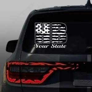 UPDATED LISTING HB Holler Boy, Creek Squad, Flag version, Vinyl Window Decal - Universal Car Sticker for Vehicle Windows, Boats, RVs, Office Desks & Laptops - Stylish Car Merch & Car Accessories - All 50 States Available