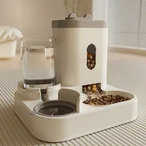 A cute and fully functional automatic dry food feeder and water dispenser, Drinking Water Bowl, designed specifically for cats, without the need for batteries.