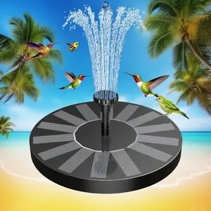 Solar Bird Bath Fountain with 6 Nozzles,Solar Fountain Pump with Brackets,Solar Powered Floating Water Fountain Pump,For Ponds,Garden,and Outdoor