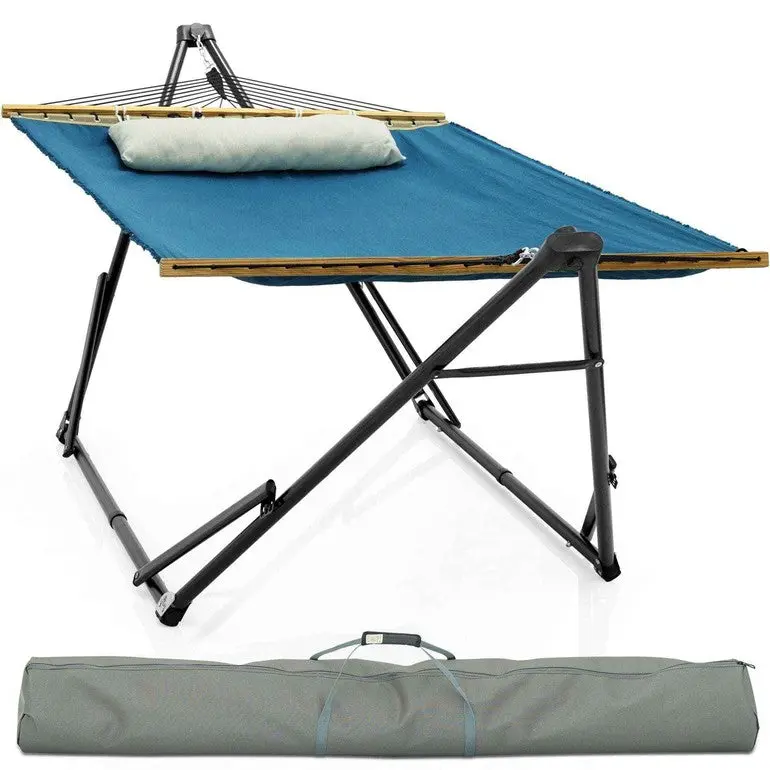 Tranquillo Unity Canvas Hammock Stand - Durable, Space-Saving, Adjustable Height Swing Stand for Outdoor Hanging Chair & Patio Relaxation