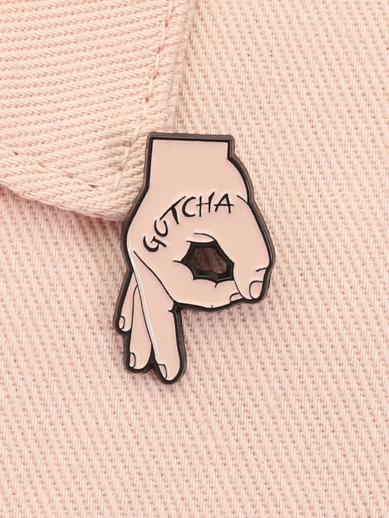 Gotcha Hand OK Gesture Enamel Pin Funny Punk Alloy Alloy Brooch Lapel Backpack Badge Fashion Jewelry Accessories Gift for Friends Durable Metal Pins Fashion Accessory