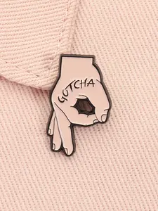 Gotcha Hand OK Gesture Enamel Pin Funny Punk Alloy Alloy Brooch Lapel Backpack Badge Fashion Jewelry Accessories Gift for Friends Durable Metal Pins