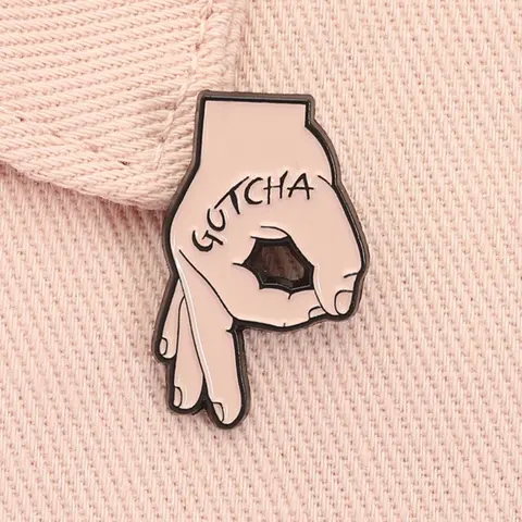 Gotcha Hand OK Gesture Enamel Pin Funny Punk Alloy Alloy Brooch Brooch Pin Clip Lapel Backpack Badge Fashion Jewelry Accessories Gift for Friends Durable Metal Pins