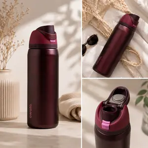 Owala Cherry Crush 32oz Insulated Stainless Steel Water Bottle, Drinkware, FreeSip Leakproof Lid, Travel Tumbler, Keeps Drinks Cold