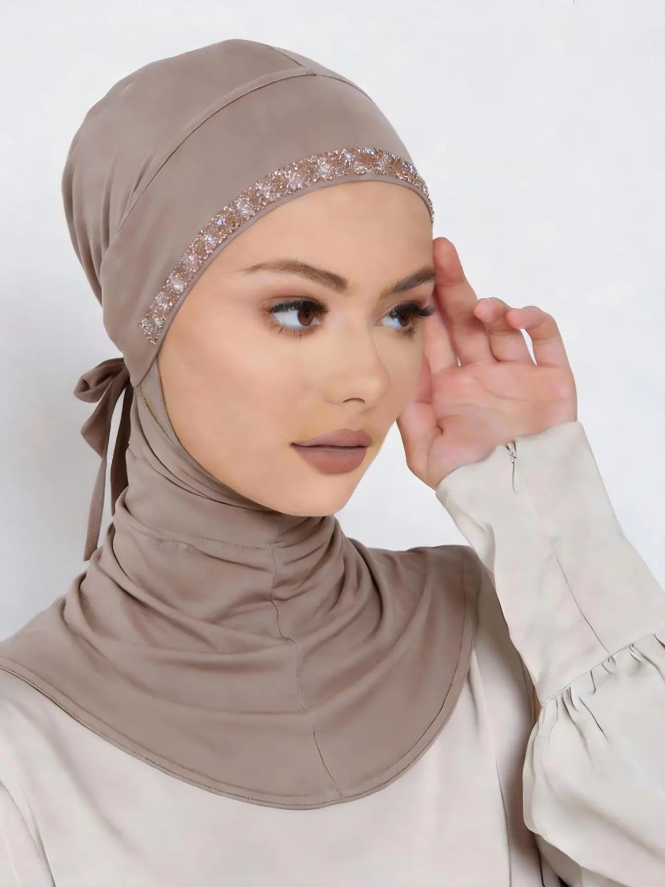Women's Classic Plain Tie Lazy Headscarf Hijab, Soft Fabric Comfortable Wear Jersey Hijabs for Various Occasions, Ramadan Fashion, Turban Hijab