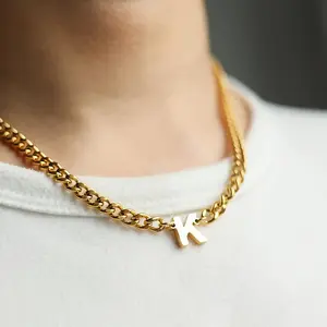 Men'S Minimalist Initial Pendant Necklace English Initials Ideal Gift for Him Birthday Father'S Day Graduation Season Gift