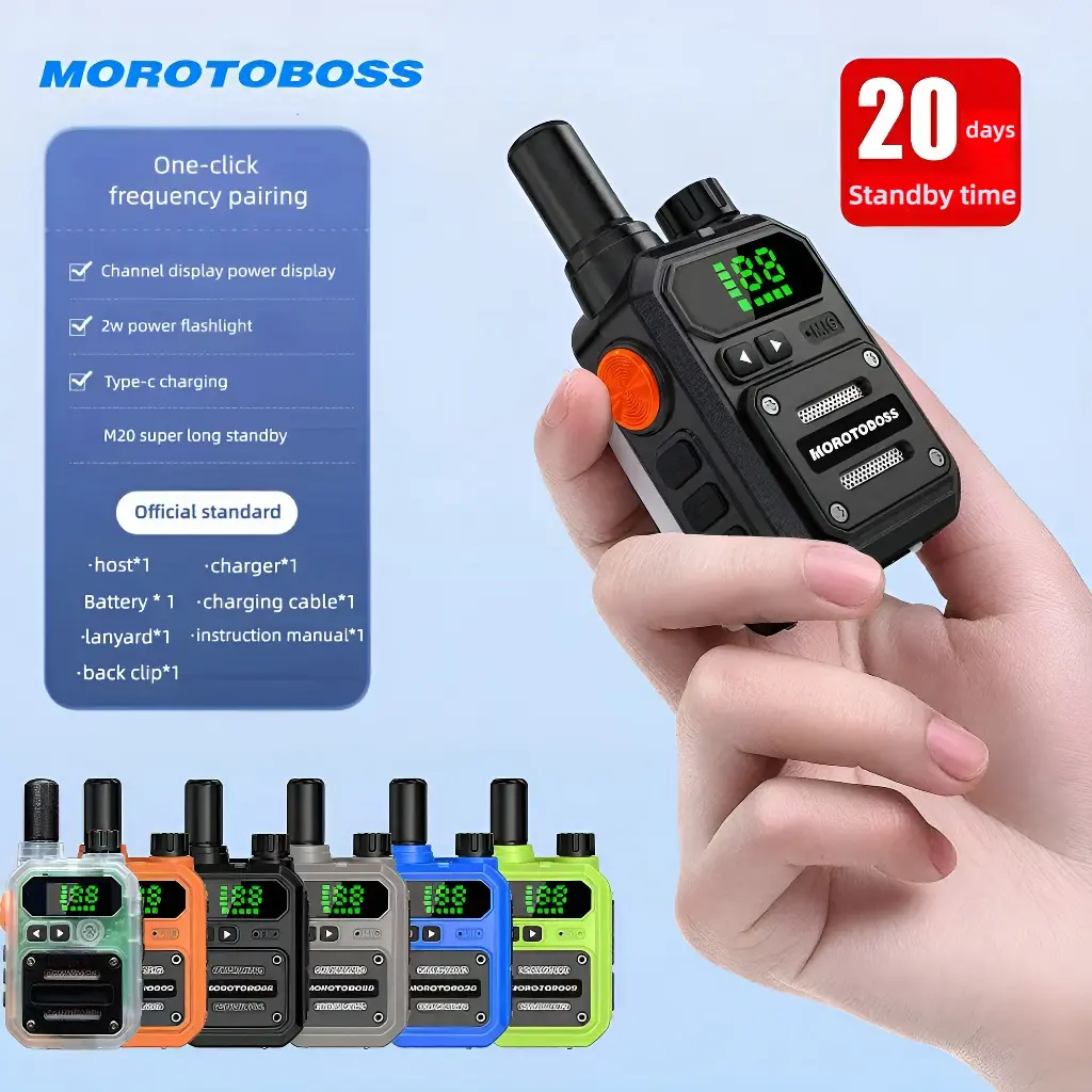 MOROTOBOSS Mini Walkie Talkies for Kids & Adults |   16-Channel 2W Two-Way Radios for Camping, Restaurant Staff & Construction