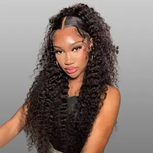 Wavymy M-Cap Wear Go Water Wave 9x6 Pre-Bleached Tiny Knots Pre-Plucked HD Lace Glueless Wig 100% Virgin Human Hair 180% Density, 10-26 Inches