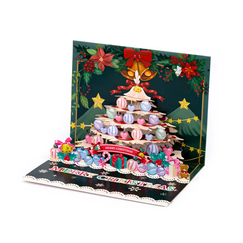 3D Greeting Card – Premium Feel, Christmas Card with 3D Paper Sculpture, Creative Gift