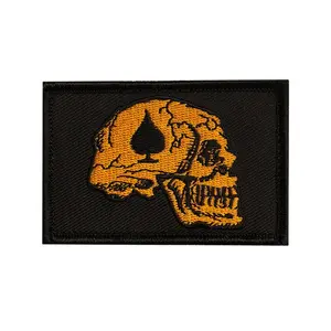 Miltacusa Dead Skull Spade Hook Fastener Patch (3.0 X 2.0 MTB3)