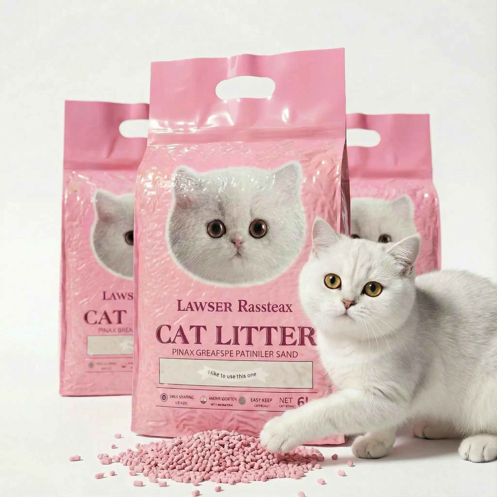 Flushable Tofu Cat Litter 3 Bags Deep Lavender Value Pack  13.7 lbs 1.5 Months Supply 99.9% Dust-Free Instant Clumping Eco-Friendly Plant-Based Pea Fiber