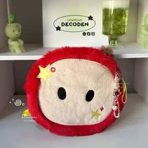 apple pouch + coin purse kawaii yellow + red heisei retro plush coin purse / bag charm / keychain <3