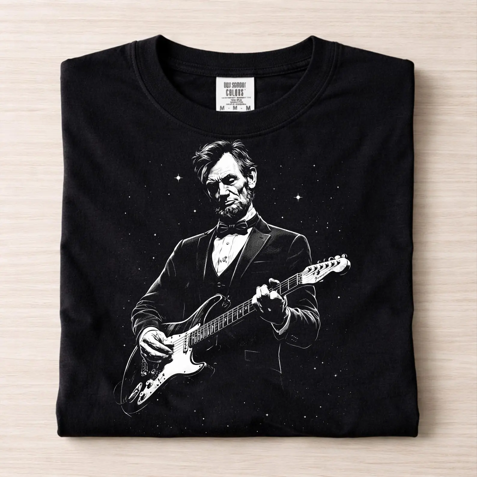 [Sale off up to 50%] Comfort Colors Abraham Lincoln Playing Electric Guitar tee, music lover t-shirt, Abraham Lincoln Rock Tee, Retro Guitar Shirt
