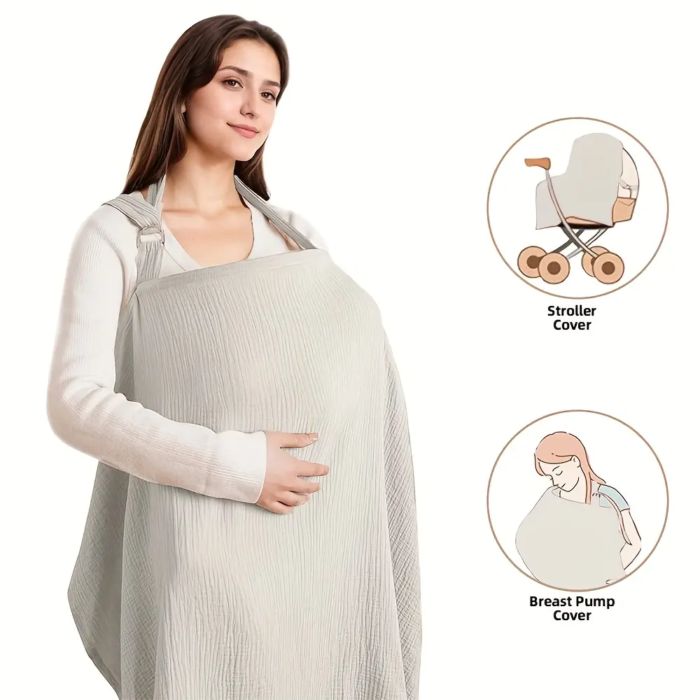 1pc Nursing Cover - Lightweight Breastfeeding Shawl with Open Front Design, Portable Feeding Cover for Public Feedings, Postpartum Care, Stroller & Pumping - Ideal Mother'S Day, Christmas, Thanksgiving, Halloween Gift - Perfect for Moms on-the-go