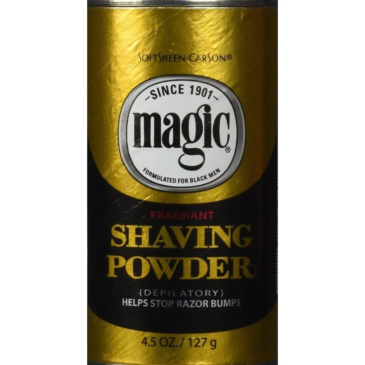 SoftSheen-Carson Magic Razorless Shaving for Men, Magic Shaving Powder with Fragrance, Coarse Textured Beards, Formulated for Black Men, Depilatory, Helps Stop Razor Bumps, Since 1901, 4.5 oz