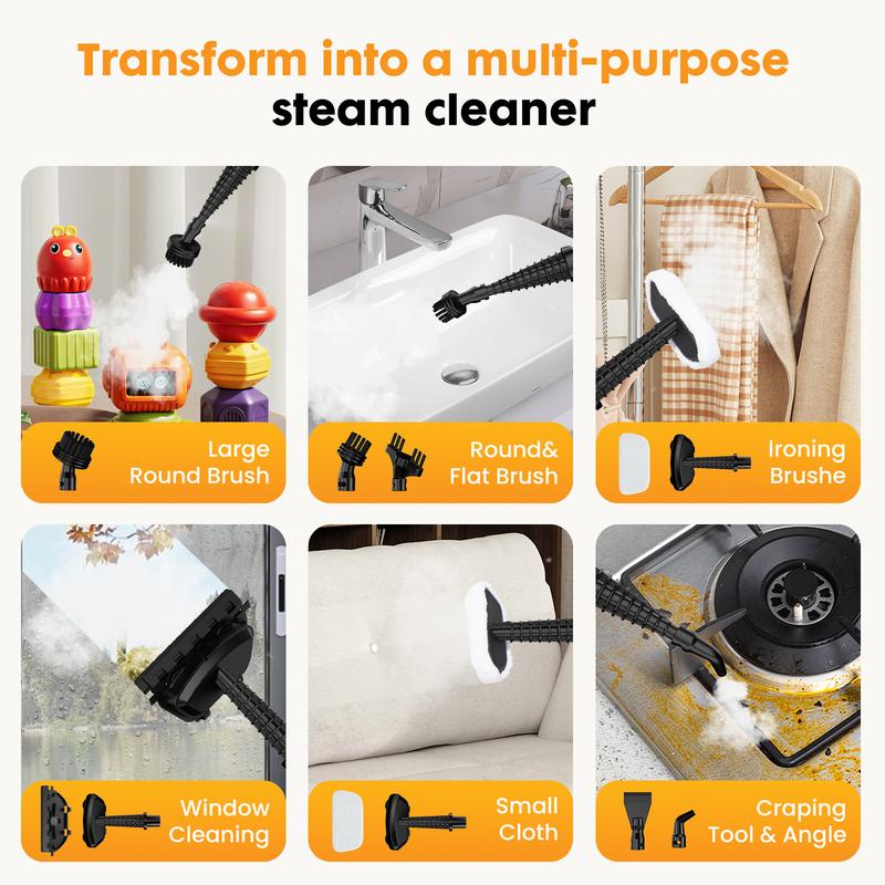 【NEW COLOR】Steam Mop for Floor Cleaning,Lightweight FloorCleaner for Hardwood/Tile/Laminate Floors Carpet,With 2 Pads