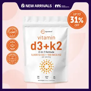 [LIVE Lab x New Arrivals Exclusive] Micro Ingredients Vitamin D3 K2 5000IU Softgels | Infused with Sunflower Seed Oil, Vitamin K2 MK7 + Vitamin D Supplement, Non-GMO, No Gluten