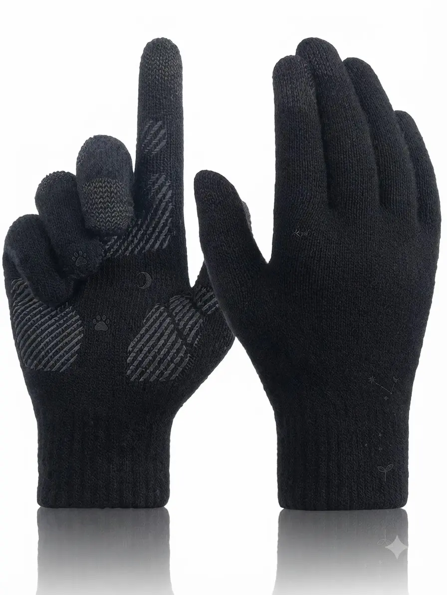Wool Winter Touch Screen Knitted Gloves Warm Thin Non-Slip Soft Stretch Thermal Material Driving Running Gift Gloves