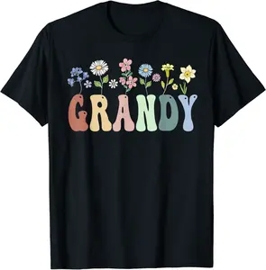 Grandy Gifts Women Wildflower Floral Design Grandy T-Shirt - Karlagarz Shop 38B0CW37CJNX