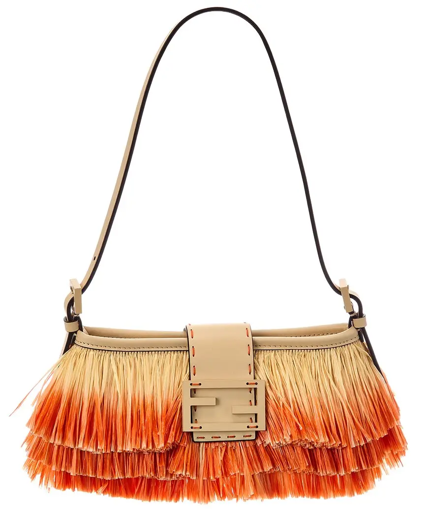 FENDI Baby Raffia Shoulder Bag