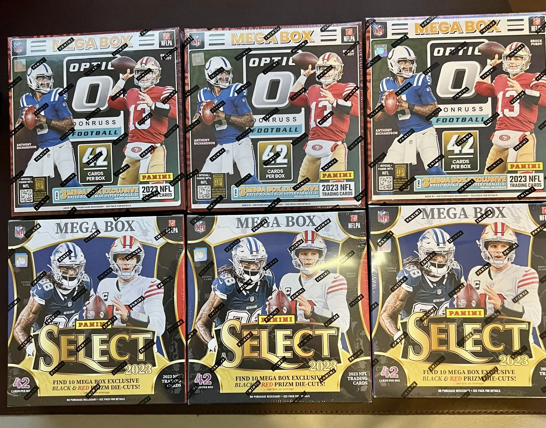 Break 1042: 6 Box- 3x Donruss Optic Football Mega Boxes 3x Select Football Mega Boxes PYT Pick Your Team